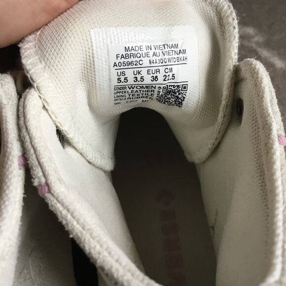 Converse Chuck Taylor All Star Lift platform sneakers white lilac detail Sz 5.5 - Picture 7 of 9